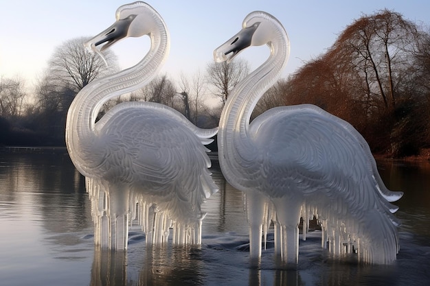 Frosty Elegance Swan Queen Ice Sculpture