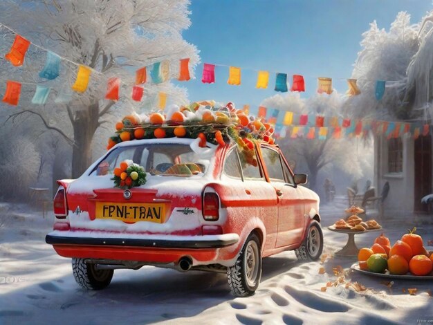 Photo a frosty fiesta