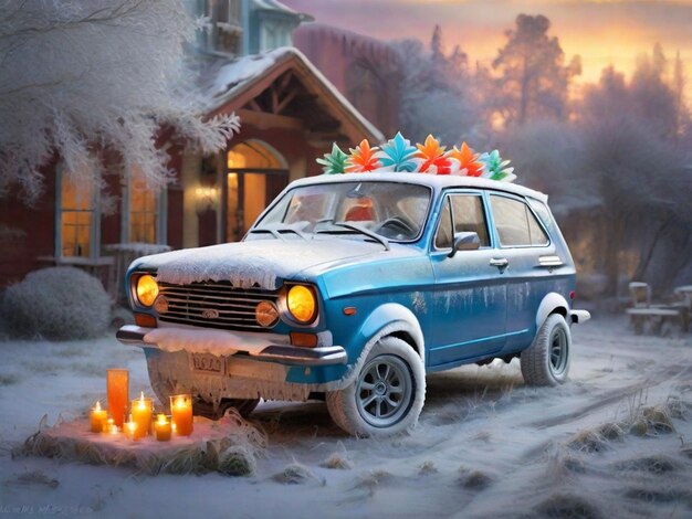 Photo a frosty fiesta