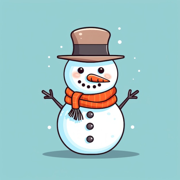 Frosty Friends Adorable Jamboo Style Snowman Sticker Design in Vector