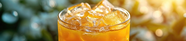 Photo a frosty glass of freshly squeezed orange juice