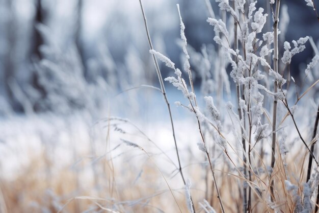 Photo frosty grass in the winter