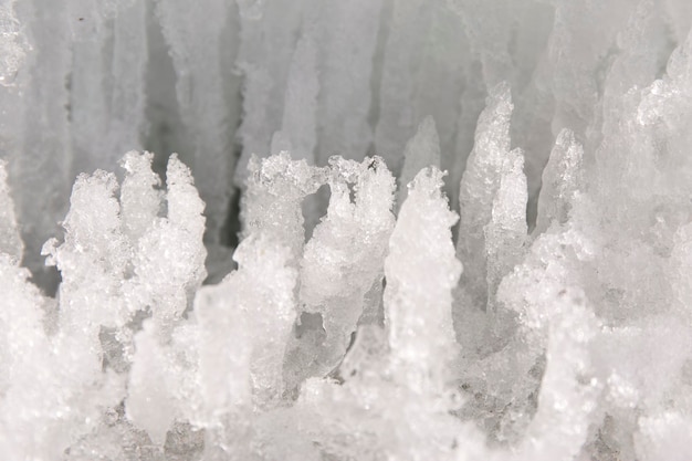 Frosty ice icicles winter background