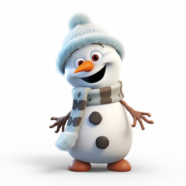 Photo frosty's adorable toddler days a pixarquality journey on a pristine white background at 300ppi