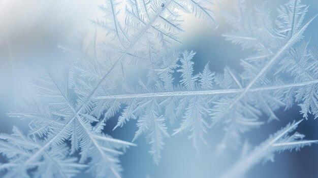 窓に凍った雪の結晶