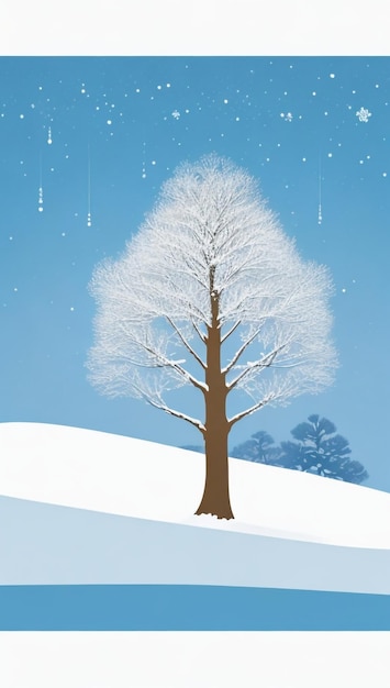 눈 과 나무 가 우아 한 조화 를 이루고 있는 얼음 이 가득 한 평온 한 겨울 풍경