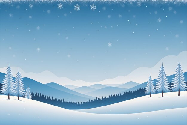 Frosty whispers seamless winter landscape illustration background