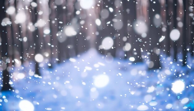 写真 雪に覆われた森の寒い冬の風景 太陽は雪で覆われた木を通って輝いています