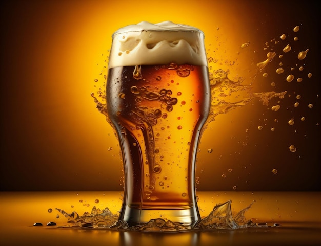 Frothy Yellow Brew в охлажденной пинте к международному дню пива
