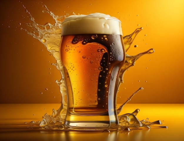 Frothy Yellow Brew в охлажденной пинте к международному дню пива