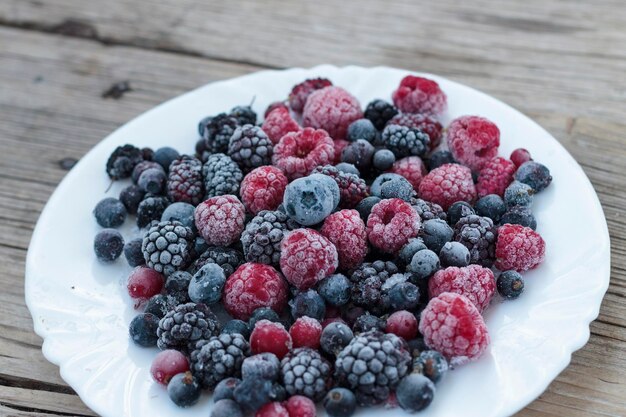 Frozen berries in a bowl