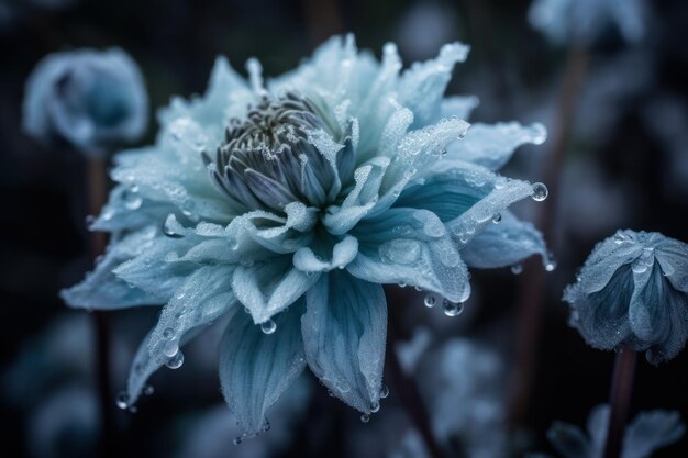 Frozen blue flower Generate Ai