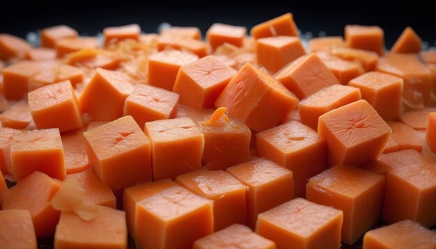 frozen carrots cut into cubes