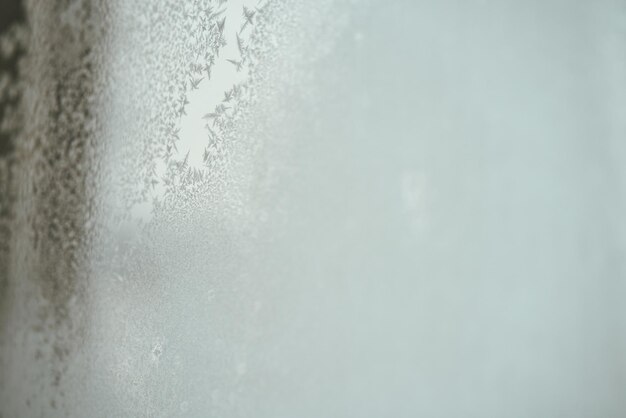 Frozen condensation on the window bad interior insulation during winter season