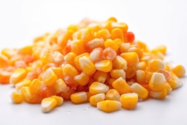 Frozen Corn On White Background Generative AI