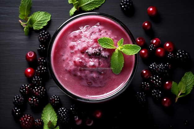 Frozen Currant Berries Smoothie Cocktail Generative AI