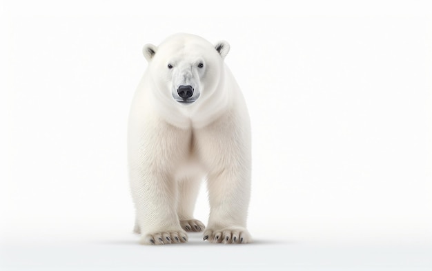 Frozen Elegance Capturing a Polar Bear39s Poise on Icy Ground Isolated on White Background