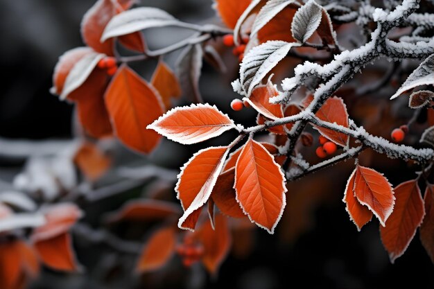 Frozen foliage winter's tale