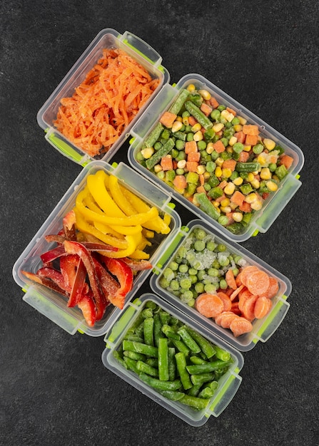 Frozen food on the table assortment