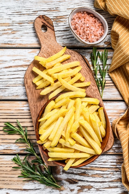 Frozen French fries on the table