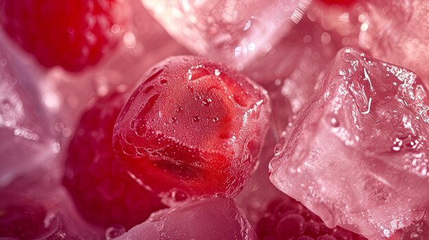 사진 얼어붙은 과일과 베리 스틱 아이스크림 배경 개념