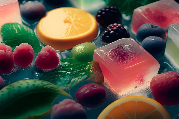 frozen fruits isolated with a beautiful background