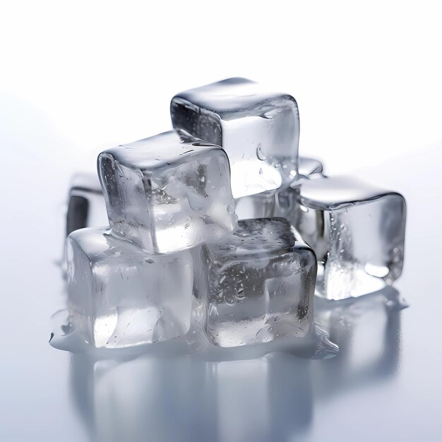Фото Очаровательная художественная работа frozen geometry, демонстрирующая множество форм ледяных кубов