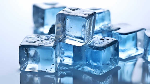 사진 얼음 큐브 모양의 배열을 보여주는 얼어붙은 기하학 매혹적인 예술 작품