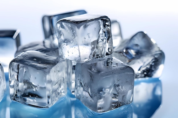 Photo frozen geometry enchanting artwork showcasing an array of ice cube shapes