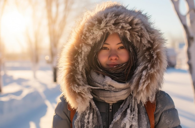 Frozen girl portrait