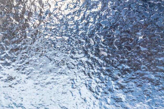 Frozen ice pattern on glass