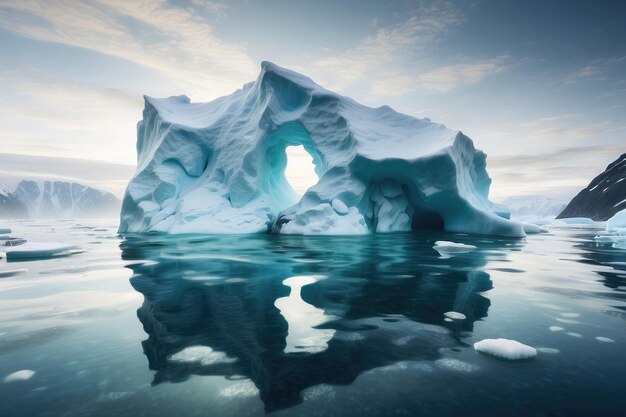 凍った氷山の写真