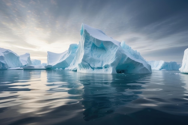 凍った氷山の写真