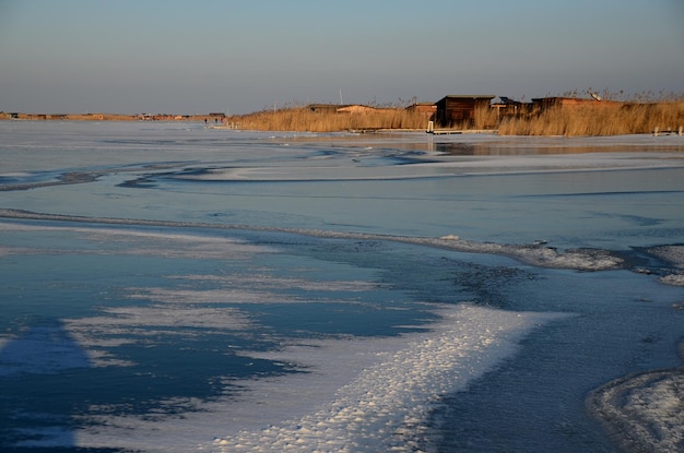 Frozen lake and open areas