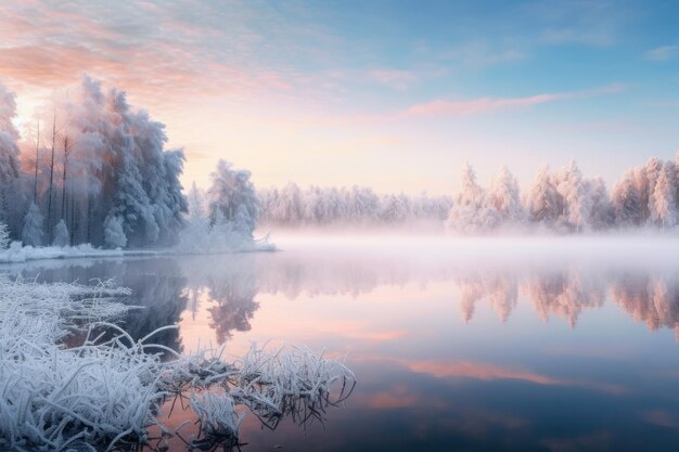 Frozen lakes winter serenity