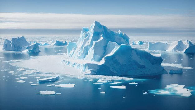 Frozen Majesty A Surreal Aerial View of Glacial Wonder