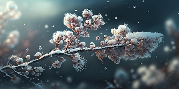 frozen nature plum blossom tree