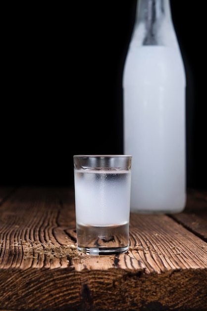 Frozen Ouzo in a shot glass