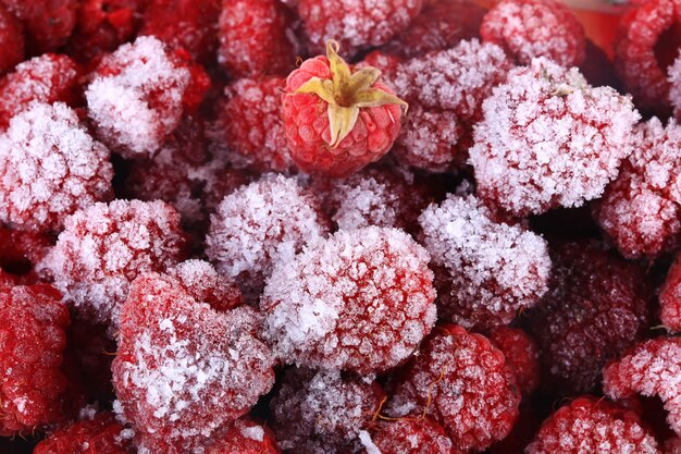 Frozen raspberry vitamin food