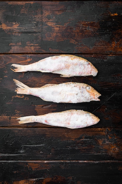 Frozen red mullet or barabulka raw fish 