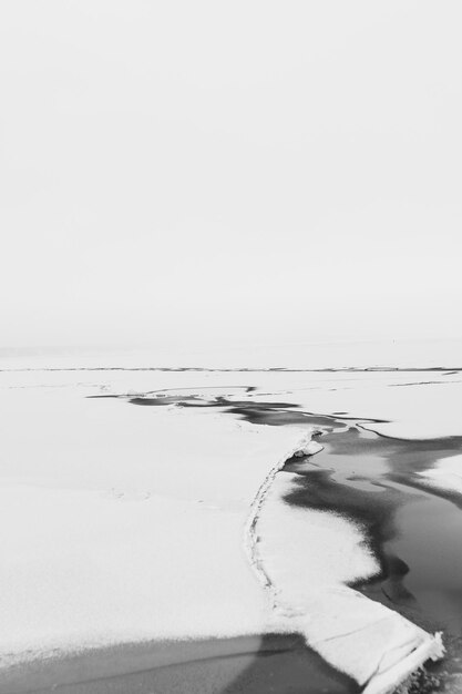 Frozen river in winer