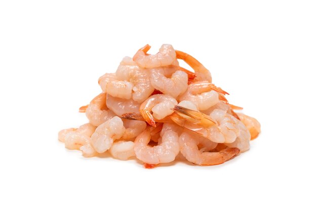 Frozen shrimps background. Top view.