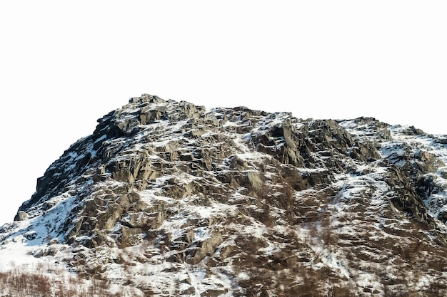 Frozen snowy large mountain