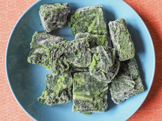 Frozen spinach vegetables food