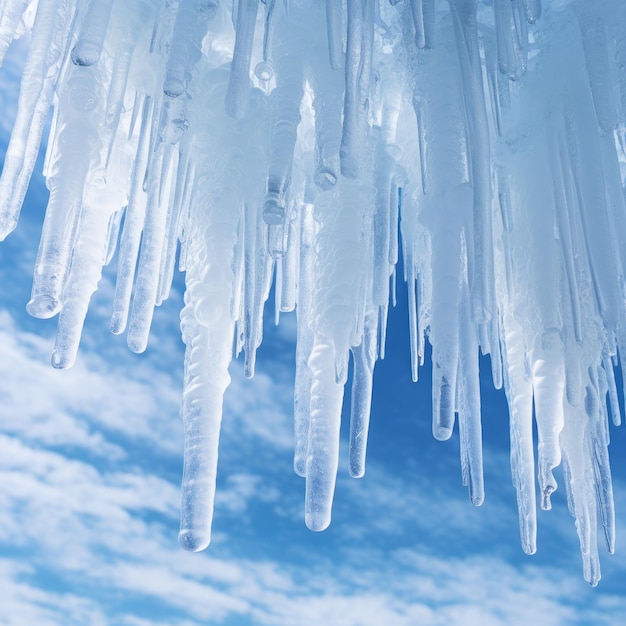 Photo frozen splendor captivating highres icicles in the spotlight