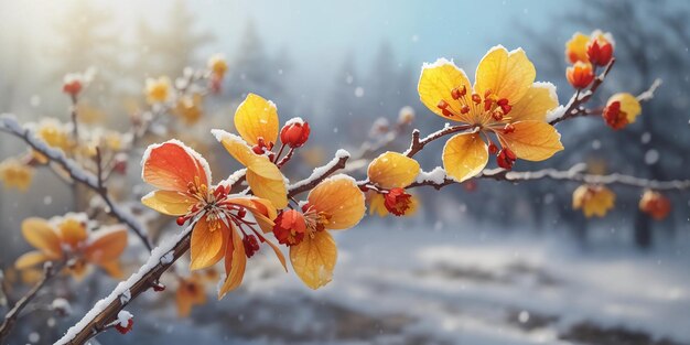 Frozen Splendor Hamamelis Dominating the Winter Scene