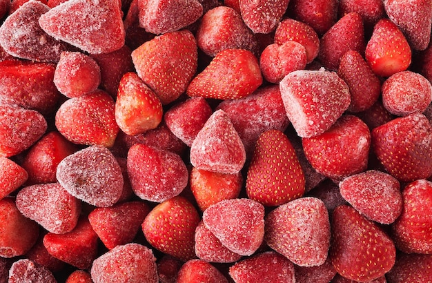 Frozen strawberry background