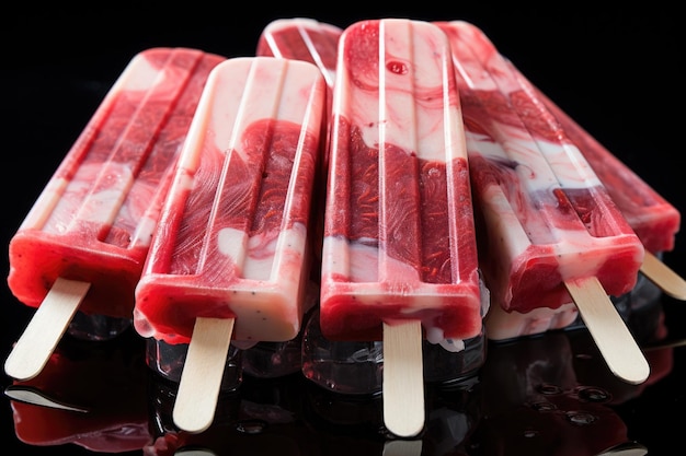 Frozen strawberry popsciles