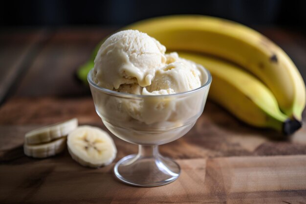 Frozen treat Sweet Banana Ice Cream Enjoy a creamy fruity and refreshing dessert that's dairyfree and vegan Generative AI