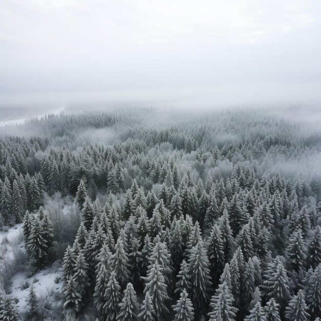 冬の森の凍った木